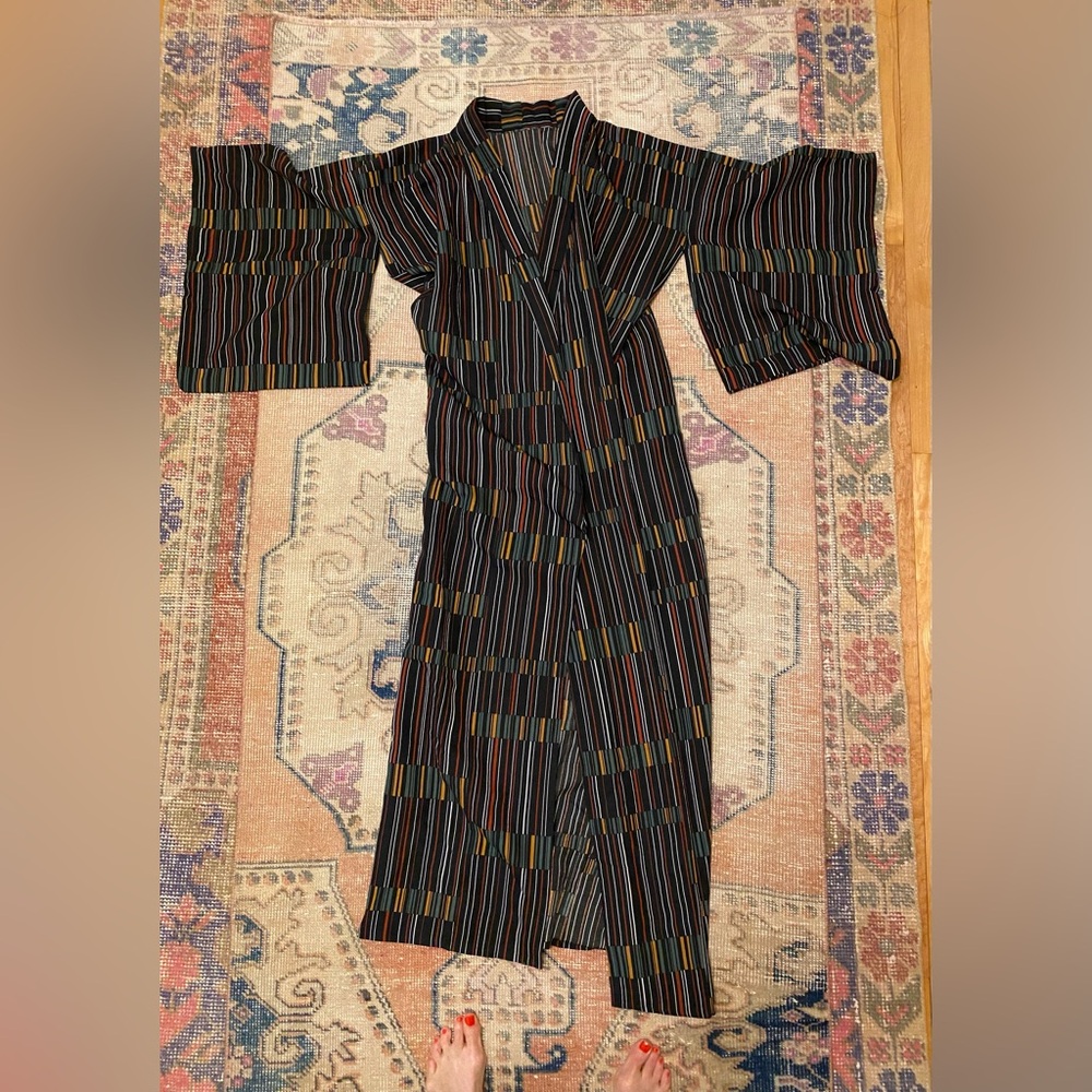 Striped Kimono Robe - Picture 5 of 7